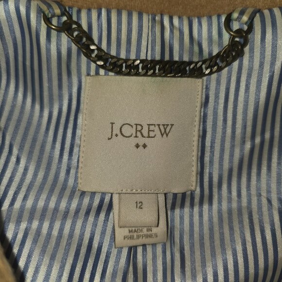 J.Crew Camel Wool Blend Topcoat Women's Size 12 Classic Car Coat - Picture 5 of 9